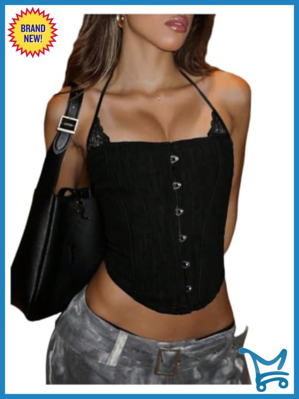 Lace Trim Halter Camisole Lace Up Backless Asymmetrical Going Out Top